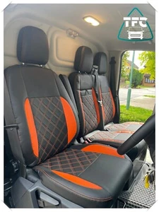 FUNDAS DE ASIENTO PARA FORD TRANSIT PERSONALIZADAS CON COSTURAS DE DIAMANTES Y LOGOTIPOS - Imagen 1 de 5