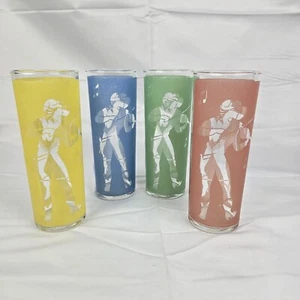 VTG MCM Country and Western Tallboy Glasses MINT Rare Set of 4 Vintage - Bild 1 von 14