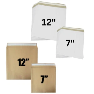 Braun weiß 7" 12" Schallplattenkarten Vinyl Versandtasche Single Schwerlast Abziehversiegelung Neu Posten - Bild 1 von 18