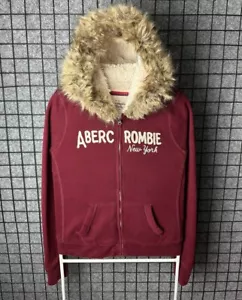 Abercrombie & Fitch New York Fur Faux Zip Hoodie Large - Picture 1 of 10