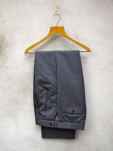 Spodnie poranne w paski od Tails & the Unexpected - Odzież poranna 28-48 cali Mieszanka wełny