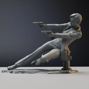 Kit modellino in resina 1/24 Gunman Womanl non colorato non assemblato - Foto 1 di 3