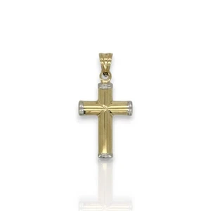 Kreuz zweifarbig Anhänger - 14k Gelbgold - Bild 1 von 2