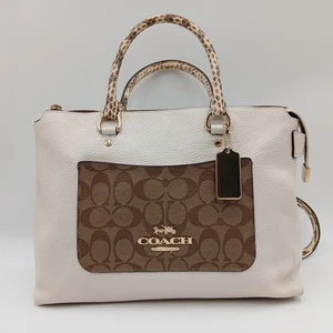 Coach Pebble Leather Emma Umhängetasche Signature Canvas Schlangenprägung Leder F34820 - Bild 1 von 11