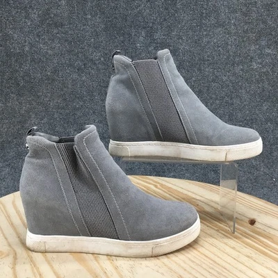 Steve Madden Botas Mujer 9 Leii Informales Cuña Chelsea Zapatilla Gris Gamuza Cuero Foto 1 de 4