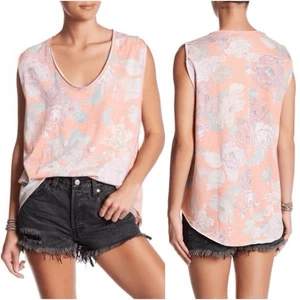 WE THE FREE Women’s Orange Floral Gardenia Tank Top Size Small - Picture 1 of 6