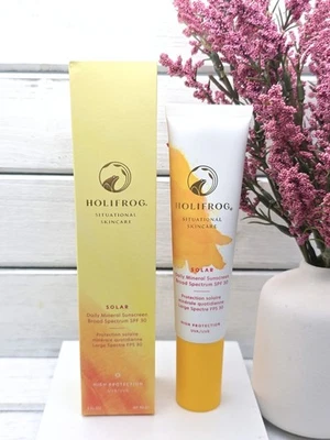 HOLIFROG~Solar~Protetor Solar Mineral Diário~FPS 30~2 fl oz/60ml~Tamanho Completo~Novo Na Caixa~ - Imagem 1 de 4
