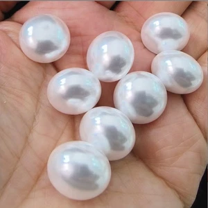 Rare 8 pcs 10x12mm natural south sea genuine white pearl undrilled - Picture 1 of 1