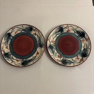 Vintage Gail Pittman signiert 1992 Weinrebe Speiseteller 11" - Set mit zwei Tellern - Bild 1 von 8