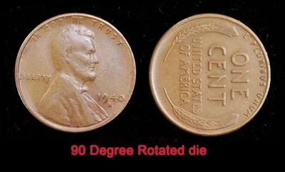 Centavo Lincoln 1940-S 90 grados dado giratorio reverso como nuevo error buen envío gratuito Foto 1 de 3