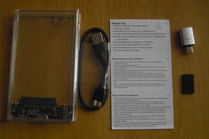 2.5" HDD SDD External Transparent Caddy / Case. Plug and Play [No  Hard  Drive]. - Picture 1 of 12