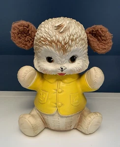 Vintage 1962 Edward Mobley RUBBER TOY TEDDY BEAR - Arrow Rubber - SQUEAKS - FUR - Picture 1 of 6
