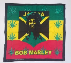 Vintage Bob Marley Jamaika Ganja Blatt Bandana 100 % Baumwolle T.c.h. Trading Ltd. - Bild 1 von 1