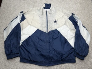 Vintage 90s Dallas Cowboys Windbreaker Jacket Size XL NFL Blue - Picture 1 of 10