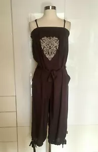 Women Drawstring loose Fit Capri Jumpsuit - Picture 1 of 12