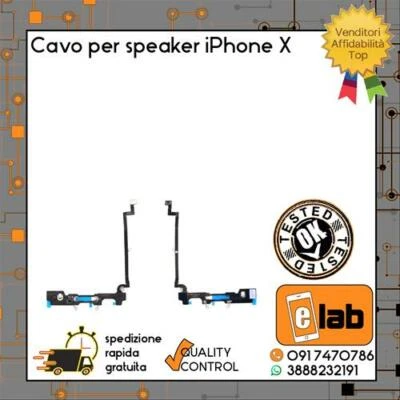 CAVO ANTENNA PER SPEAKER ALTOPARLANTE SUONERIA PER APPLE IPHONE X FLEX FLAT - Immagine 1 di 3