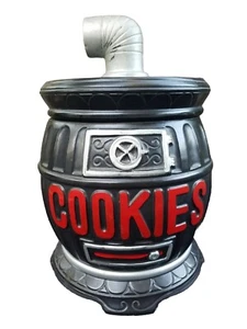Vintage Black Pot Belly Stove Keksdose USA selten schwarz groß 10,5 cm - Bild 1 von 12