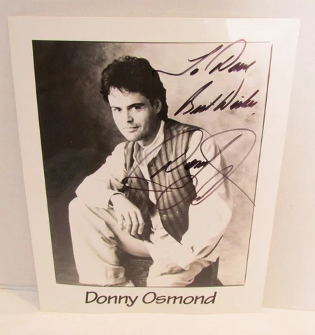 DONNY OSMOND 8x10 B&W PHOTO AUTOGRAPHED SIGNED THE OSMONDS DONNIE PROMO PHOTO Cover