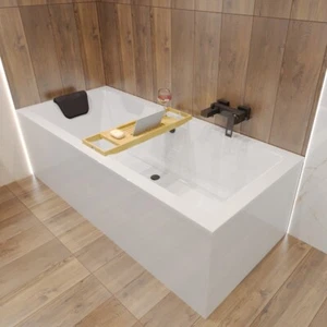 Badewanne Rechteck Wanne Bad 165x75 + Bambus Ablage + Ablauf & Füße GRATIS ! - Bild 1 von 9