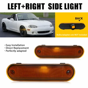 2X Amber Lens Front Side Marker Light Housings For 1990-2005 Mazda Miata MX-5 EW - Picture 1 of 20