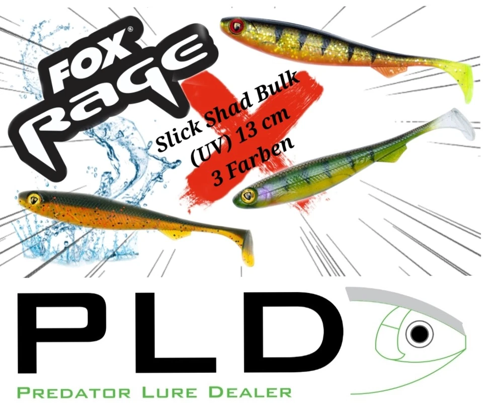 Fox Rage Slick Shad Bulk UV 13 cm Gummifisch Softbait Zander Hecht Dorsch - Bild 1 von 1