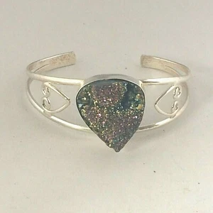 BRAZALETE BRAZALETE DE ÁGATA DRUZY EN PLATA ESTERLINA .925 - Imagen 1 de 2