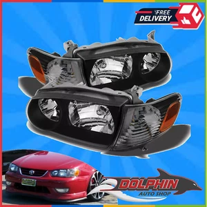 Juego de faros delanteros izquierdo derecho y esquinas negros para Toyota Corolla 2001 2002 - Imagen 1 de 7