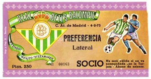 ENTRADA FUTBOL REAL BETIS BALOMPIE - ATLETICO DE MADRID 1973 PREFERENCIA Nº00163 - Picture 1 of 2