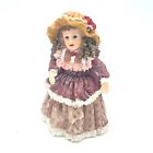 Figurine poupée en résine K's Collection 5" petite fille capot rose robe dentelle frilly