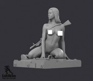Figura de niña de resina viva LR-A16001 1/16 con abakan y base AN-94 - Imagen 1 de 4
