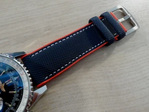 Correa de reloj de goma azul para Breitling Navitimer correa de goma 22 mm - Imagen 1 de 14