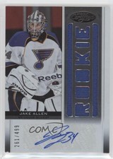2012-13 Certified Freshman Fabrics /499 Jake Allen #185 Rookie Auto RC