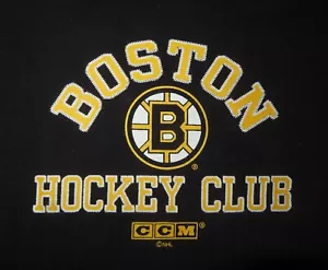 Vintage Center Ice CCM Label - BOSTON BRUINS CCM Hockey Club (XL) T-Shirt - Picture 1 of 5