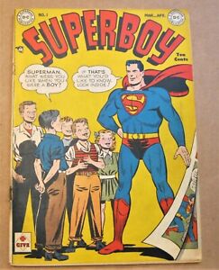 SUPERBOY #1 D.C. COMICS 1949 FIRST ISSUE GOLDEN AGE FINE SOLID BOOK!!