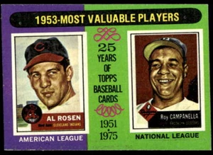 1975 Topps #191 Al Rosen/Roy Campanella 1953 MVP's EX 002 - Picture 1 of 1