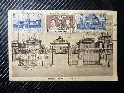 Cubierta postal registrada de Nyasalandia 1938 Versalles RP a París Francia Foto 1 de 2