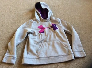 UNDER ARMOR STORM Youth Sz. Medium Gray Hoodie Lightweight Cold Gear Sweatshirt - Picture 1 of 8
