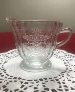 Vintage Indiana Glass Creamer Embossed With Floral Pattern Kitchen/Home Decor - Picture 1 of 5
