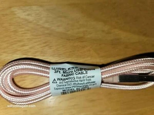 Wireless Gear 3FT Micro USB  Fabric Cable - Pink - Picture 1 of 1