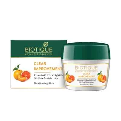 Crema hidratante ultraligera sin aceite Biotique Clear Improvement-Evens Out Skin 175 gm Foto 1 de 4
