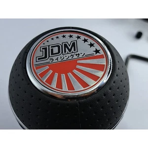 JDM Gear Shift Knob PU Leather & Metal Universal Manual Automatic Car Shifter - Imagen 1 de 5