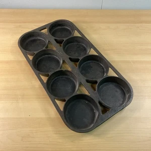 Antique Griswold No 8 Cast Iron Gem Muffin Biscuit Baking Pan Unmarked Number 8 - Picture 1 of 7