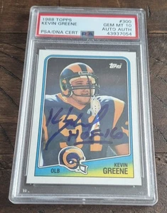 1988 Topps Kevin Greene Auto Rookie PSA 10 GEM MINT Auto PSA DNA Pop 24 RIP HOF - Picture 1 of 3