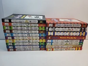 18 Book Lot by Jeff Kinney - Diary of a Wimpy Kid Series 1-11, 16, 17 & More - Picture 1 of 8