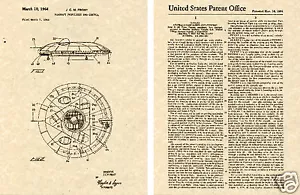 Vintage AVROCAR VZ-9 Flying Saucer Patent Art LISTO PARA ENMARCAR!!! ARMADA DE LA USAF - Imagen 1 de 1