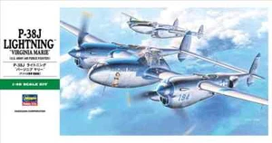 Hasegawa 09101 P-38J Lightning "Virginia Marie" Kit Montaggio 1/48 - Foto 1 di 2