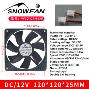 SNOWFAN  YY12025M12B 0.27A 12cm 12025 Computer Power Supply Chassis Cooling Fan
