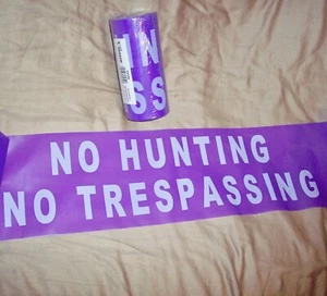 Barricade Tape No Hunting No Trespassing Purple Tape 6 in x 100 Ft Keep Out Tape - Picture 1 of 4