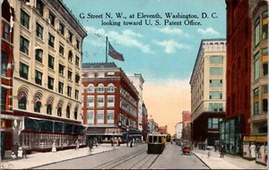 G Street N.W. at Eleventh US Patent Office Washington DC Postcard - Picture 1 of 2