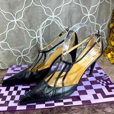 (Z) Charles Jourdan Jasmin Tacones Cuero, Vintage, Talla 10 Mujer Foto 1 de 4